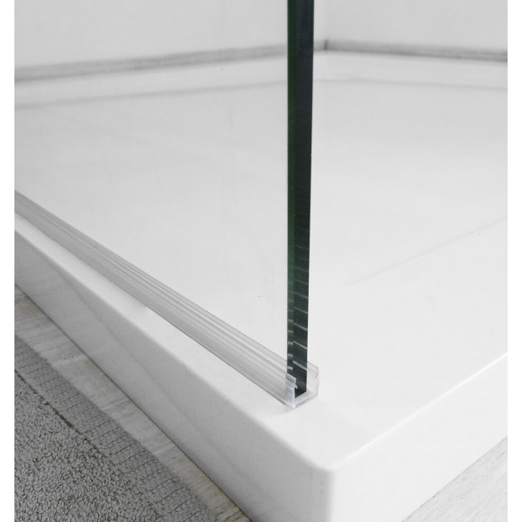 Paroi Indus - Paroi 90x200x0,8cm - Verre Trempé - Tablette - Finitions Noir Mat