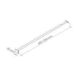 Barre Murale Extensible De 69 À 120cm - Fixation De Parois De Douche 8mm - Inox