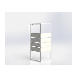 Façade Shiva - Retour Fixe 80x190x0,5cm - Verre Trempé - Finitions Blanc