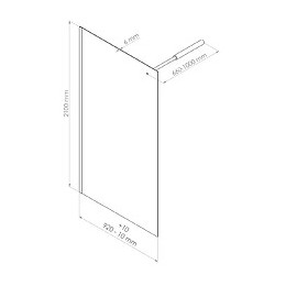 Paroi Cariba - Paroi 80x210x0,6cm - Verre Trempé - 1 Volet - Finitions Chromé