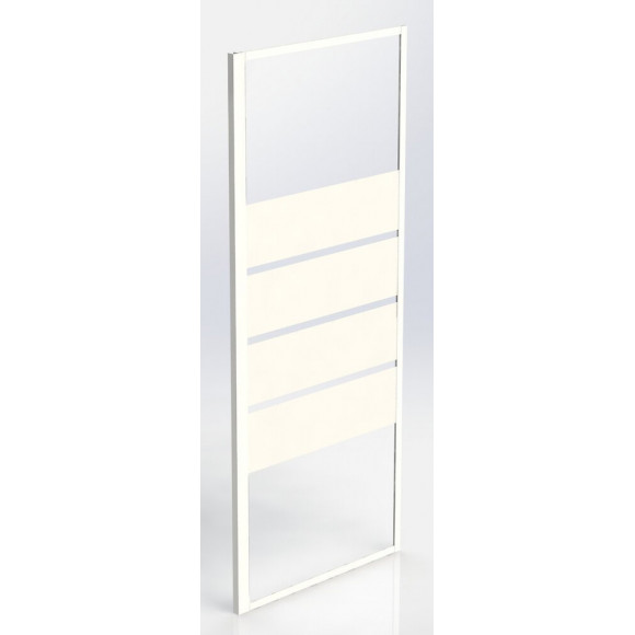 Façade Shiva - Retour Fixe 80x190x0,5cm - Verre Trempé - Finitions Blanc