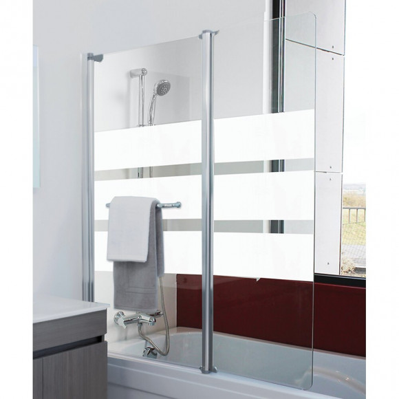 Pare-baignoire Rosa - Paroi 120x140x0,4cm - Verre Trempé - Finition Chromé