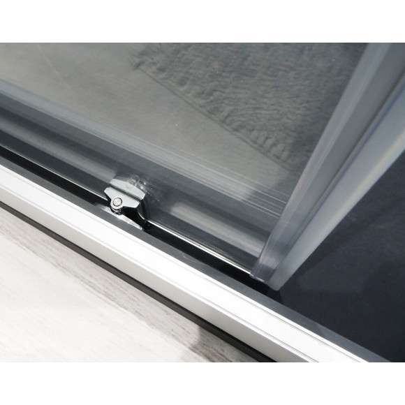 Façade Napa - Façade Coulissante 140x195x0,6cm - Verre Trempé - Finitions Chromé