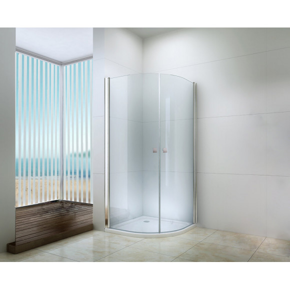 Façade Frisco - Façade Piv. 1/4 C 90x194,5cm - Verre Trempé T - Finitions Chromé