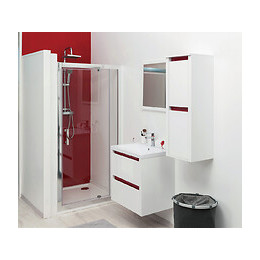 Façade Ekla - Façade Pivotante 90x185x0,6cm - Verre Trempé - Finitions Chromé