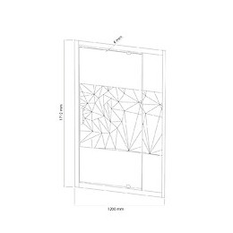 Façade Ekla - Façade Pivotante 120x185x0,6cm - Verre Trempé Finition Sérigraphié