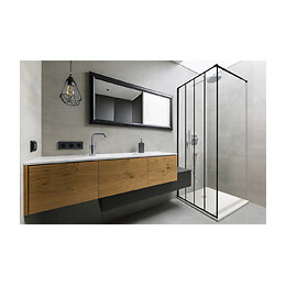 Paroi Veria - Paroi 140x200x0,8cm - Verre Trempé - Décor Et Finitions Noir Mat