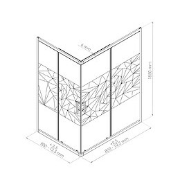 Façade Ekla - Façades D'angle 120x185x0,6cm - Verre Trempé Finition Sérigraphié
