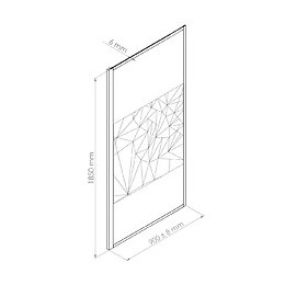 Façade Ekla - Retour Fixe 90x185x0,6cm - Verre Trempé - Finitions Sérigraphié