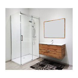 Façade Simi - Façade Coulissante 120x210x0,8cm - Verre Trempé - Finitions Chromé