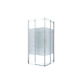 Façade Uimi - Façade Coulissante Angle 90x90cm - Verre Trempé - Finitions Chromé