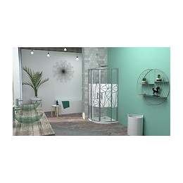 Façade Ekla - Façade Piv. 1/4 C 80x185x0,6cm - Verre Trempé Finition Sérigraphié