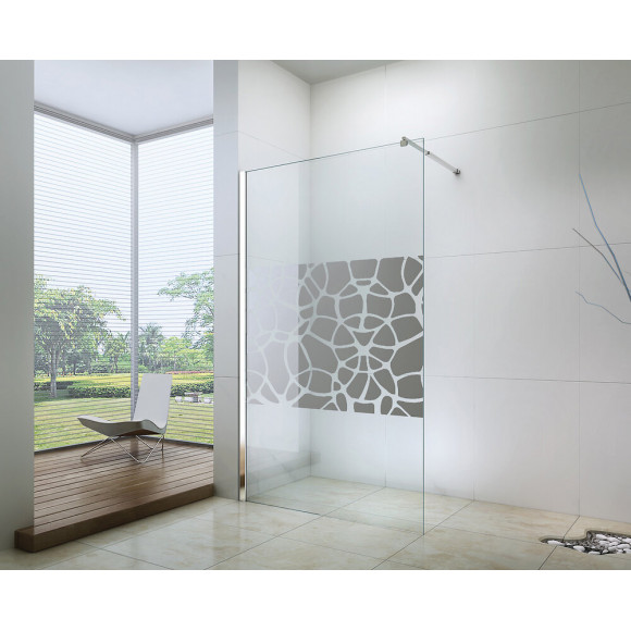 Paroi Alea - Sérigraphie Miroir - 80x200x1cm - Verre Trempé - Transparent