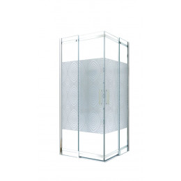 Façade Uimi - Façade Coulissante Angle 90x90cm - Verre Trempé - Finitions Chromé