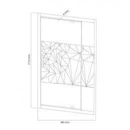 Façade Ekla - Façade Pivotante 90x185x0,6cm - Verre Trempé Finition Sérigraphié