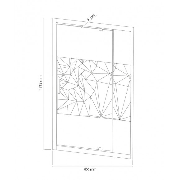 Façade Ekla - Façade Pivotante 90x185x0,6cm - Verre Trempé Finition Sérigraphié