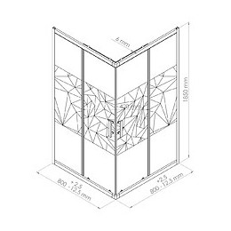 Façade Ekla - Façades D'angle 80x185x0,6cm - Verre Trempé Finition Sérigraphié