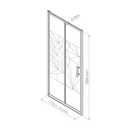 Façade Ekla - Façade Pliante 70x185x0,6cm - Verre Trempé - Finitions Sérigraphié