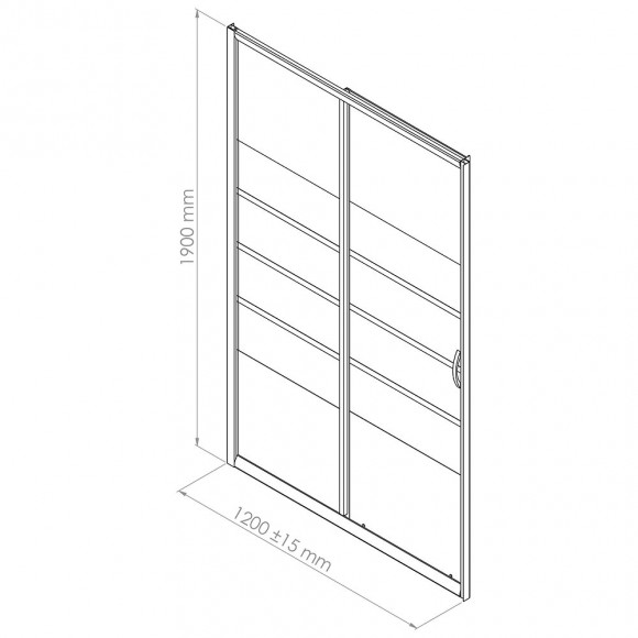 Façade Shiva - Façade Coulissante 120x190cm - Verre Trempé - Finitions Blanc