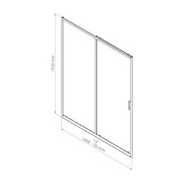 Façade Napa - Façade Coulissante 140x195x0,6cm - Verre Trempé - Finitions Noir