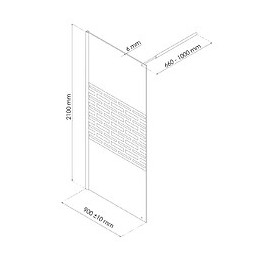 Paroi Cariba - 1 Volet 100x210x0,6cm - Verre Trempé Sérigraphié Finition Chromé