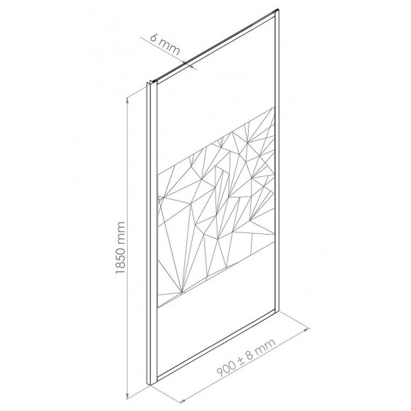 Façade Ekla - Retour Fixe 90x185x0,6cm - Verre Trempé - Finitions Sérigraphié