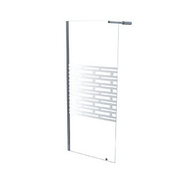 Paroi Cariba - 1 Volet 100x210x0,6cm - Verre Trempé Sérigraphié Finition Chromé