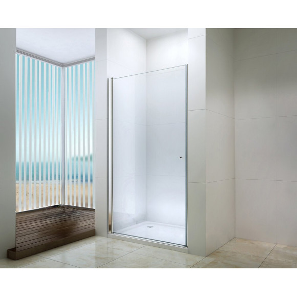 Façade Frisco - Portes Pivotantes 90x194,5cm - Verre Trempé T - Finitions Chromé