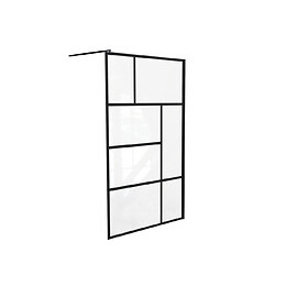 Paroi Fabrilia - Paroi 90x200x0,8cm - Verre Trempé - Finitions Noir Mat