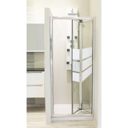 Façade Missi - Façade Pliante 70x185x0,4cm - Verre Trempé - Finitions Chromé