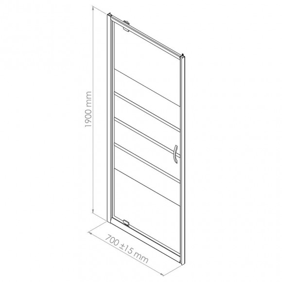Façade Shiva - Façade Pivotante 70x190x0,5cm - Verre Trempé - Finitions Chromé