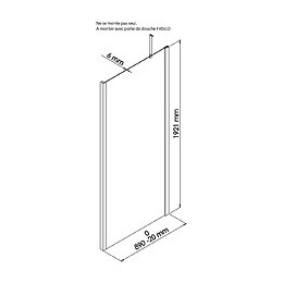 Façade Frisco - Retour Fixe 90x192,1x0,6cm - Verre Trempé T - Finitions Chromé
