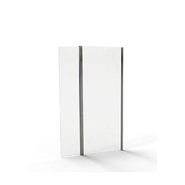 Déflecteur 40cm - A Fixer Sur Parois 8mm - Verre Trempé - Transparent - Chromé