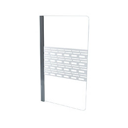 Pare Baignoire Cariba - 80x140x0,5cm - Verre Trempé Sérigraphié Finition Chromé