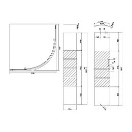 Façade Shiva - Façade Coul. 1/4 C 90x190x0,5cm - Verre Trempé - Finitions Blanc