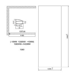 Paroi Italienne - Paroi 140x200x0,8cm - Verre Trempé - Sérigraphie Fumée