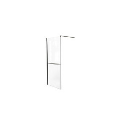 Paroi Indus - Paroi 90x200x0,8cm - Verre Trempé - Tablette - Finitions Chromé