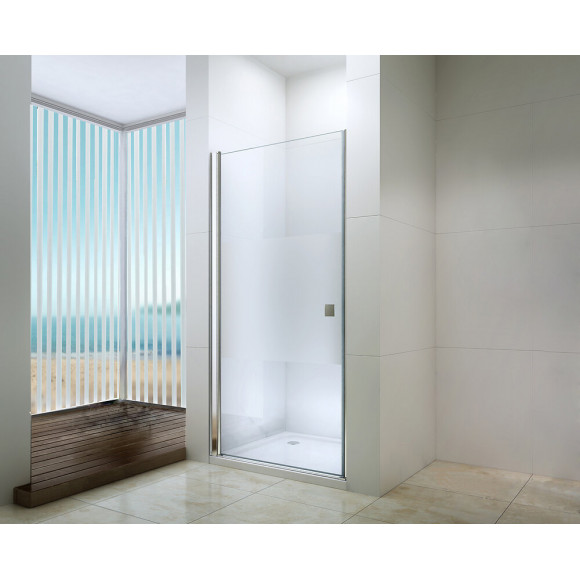 Façade Frisco - Portes Pivotantes 80x194,5cm - Verre Trempé G - Finitions Chromé