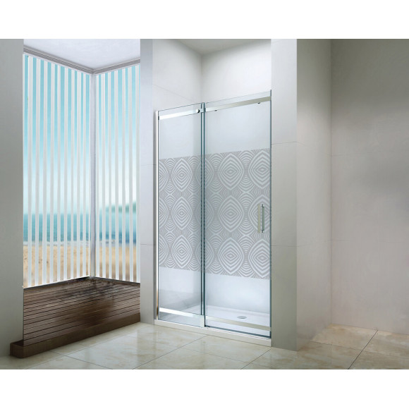 Façade Uimi - Façade Coulissante  120cm - Verre Trempé - Finitions Chromé