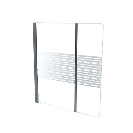 Pare Baignoire Cariba - 120x140x0,5cm - Verre Trempé Sérigraphié Finition Chromé