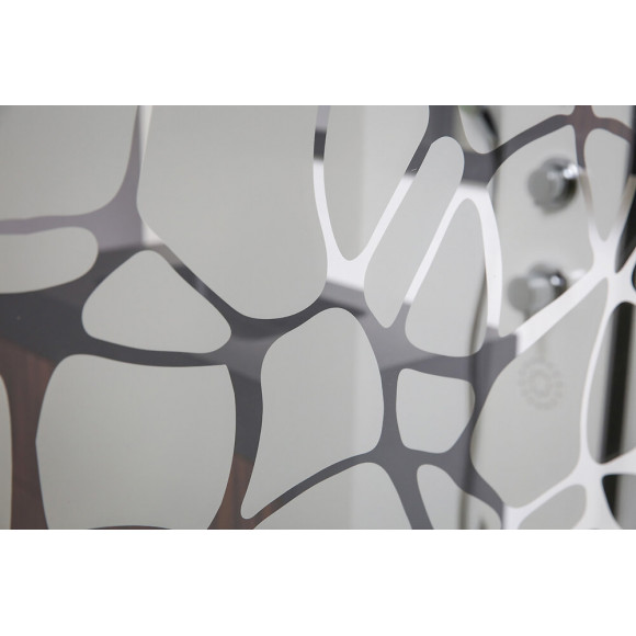 Paroi Alea - Sérigraphie Miroir - 90x200x1cm - Verre Trempé - Transparent