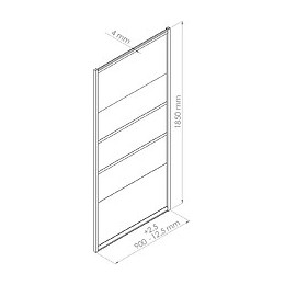 Façade Missi - Retour Fixe 90x185x0,4cm - Verre Trempé - Finitions Blanc