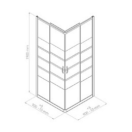Façade Shiva - Façade Accès D'angle 90x190cm - Verre Trempé - Finition Blanc