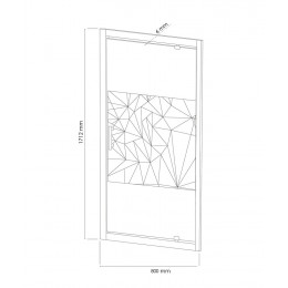 Façade Ekla - Façade Pivotante 80x185x0,6cm - Verre Trempé Finition Sérigraphié