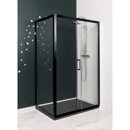 Façade Napa - Façade Coulissante 160x195x0,6cm - Verre Trempé - Finitions Noir