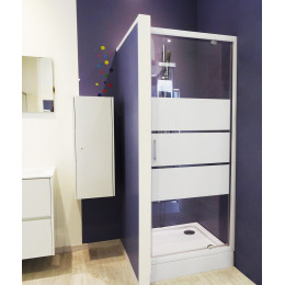 Façade Missi - Façade Pivotante 80x185x0,4cm - Verre Trempé - Finitions Blanc