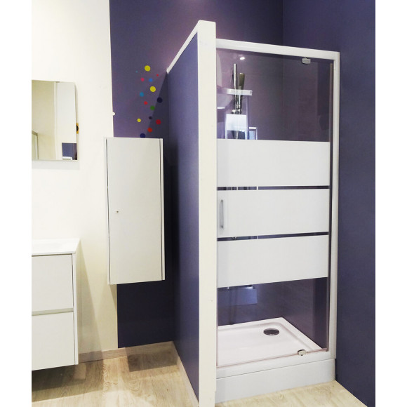 Façade Missi - Façade Pivotante 80x185x0,4cm - Verre Trempé - Finitions Blanc