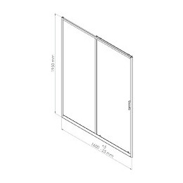Façade Napa - Façade Coulissante 160x195x0,6cm - Verre Trempé - Finitions Noir
