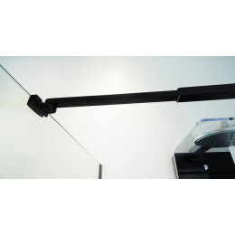 Paroi Indus - Paroi 100x200x0,8cm - Verre Trempé - Tablette - Finitions Noir Mat