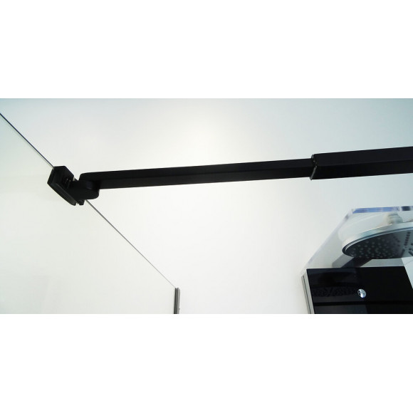 Paroi Indus - Paroi 100x200x0,8cm - Verre Trempé - Tablette - Finitions Noir Mat